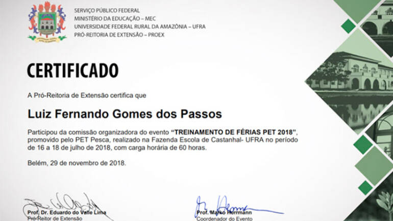 Certificados Treinamento 2018