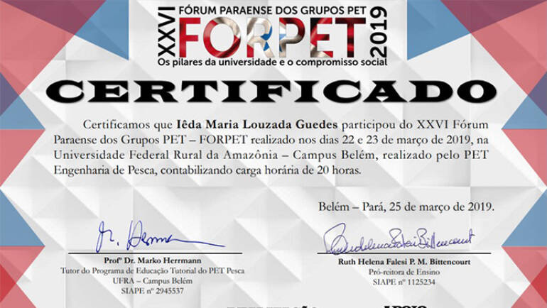 Certificados XXVI FORPET