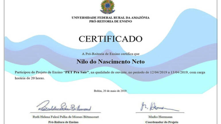 Certificados PET para salir 2019
