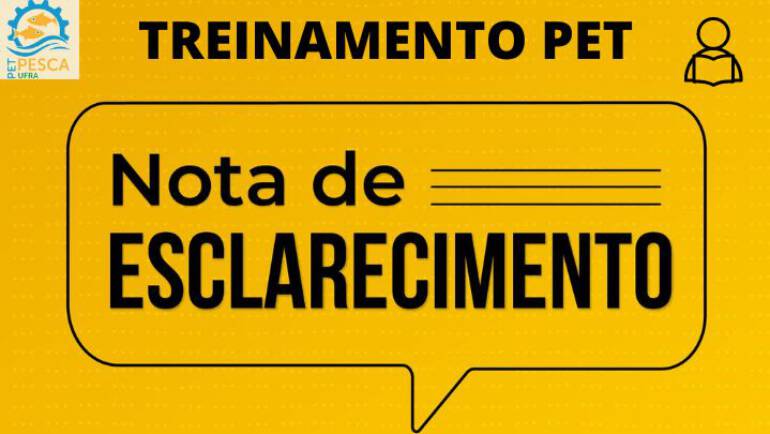 Nota de esclarecimento Treinamento 2022